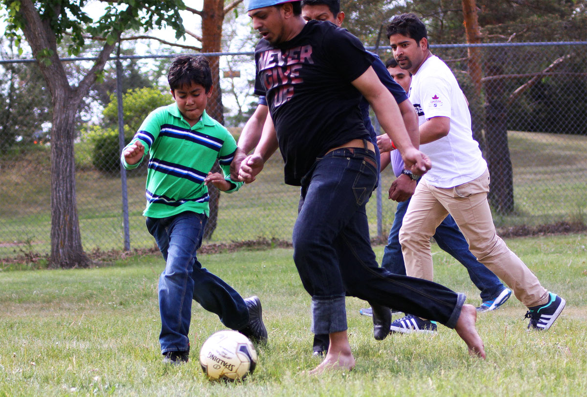 Playing soccer at the Youth Festival Playing soccer at the Youth Festival